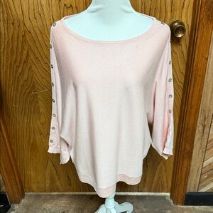 Yest Women's Pink Button-Detail Sweater Size Medium